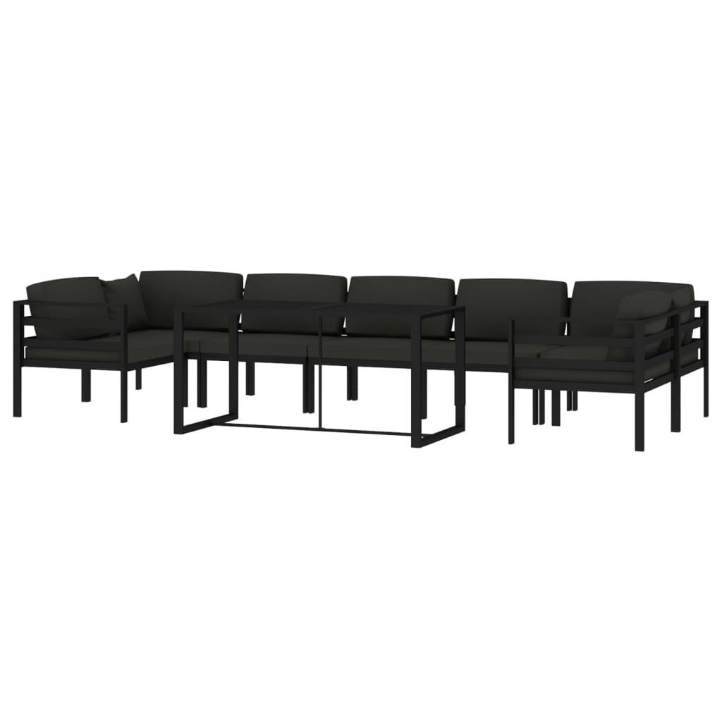 vidaXL 8 Piece Patio Lounge Set with Cushions Aluminum Anthracite