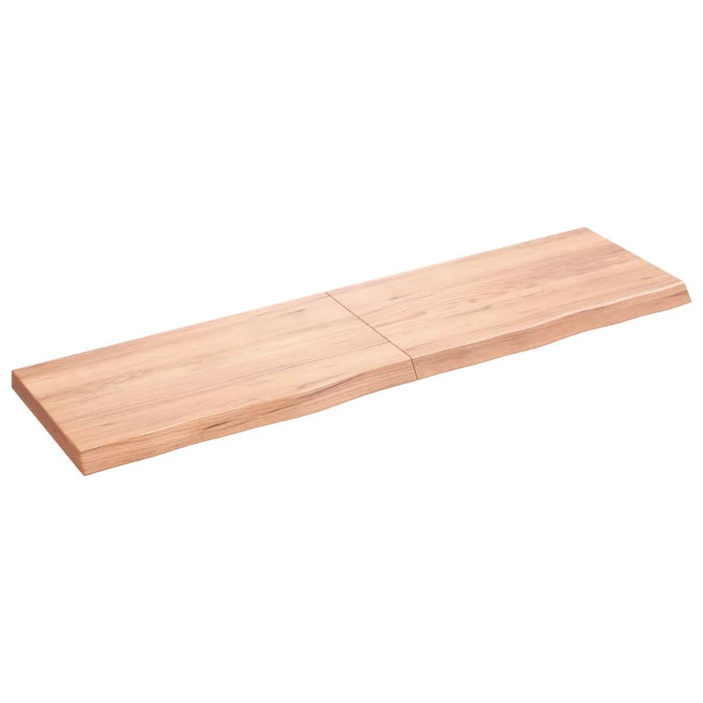vidaXL Wall Shelf Light Brown 70.9"x19.7"x(0.8"-2.4") Treated Solid Wood Oak