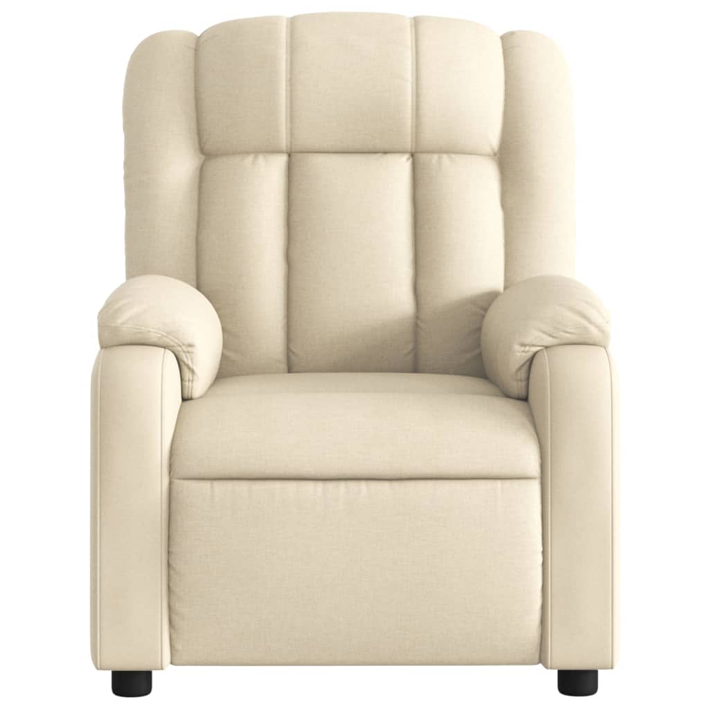 vidaXL Electric Massage Recliner Chair Cream Fabric