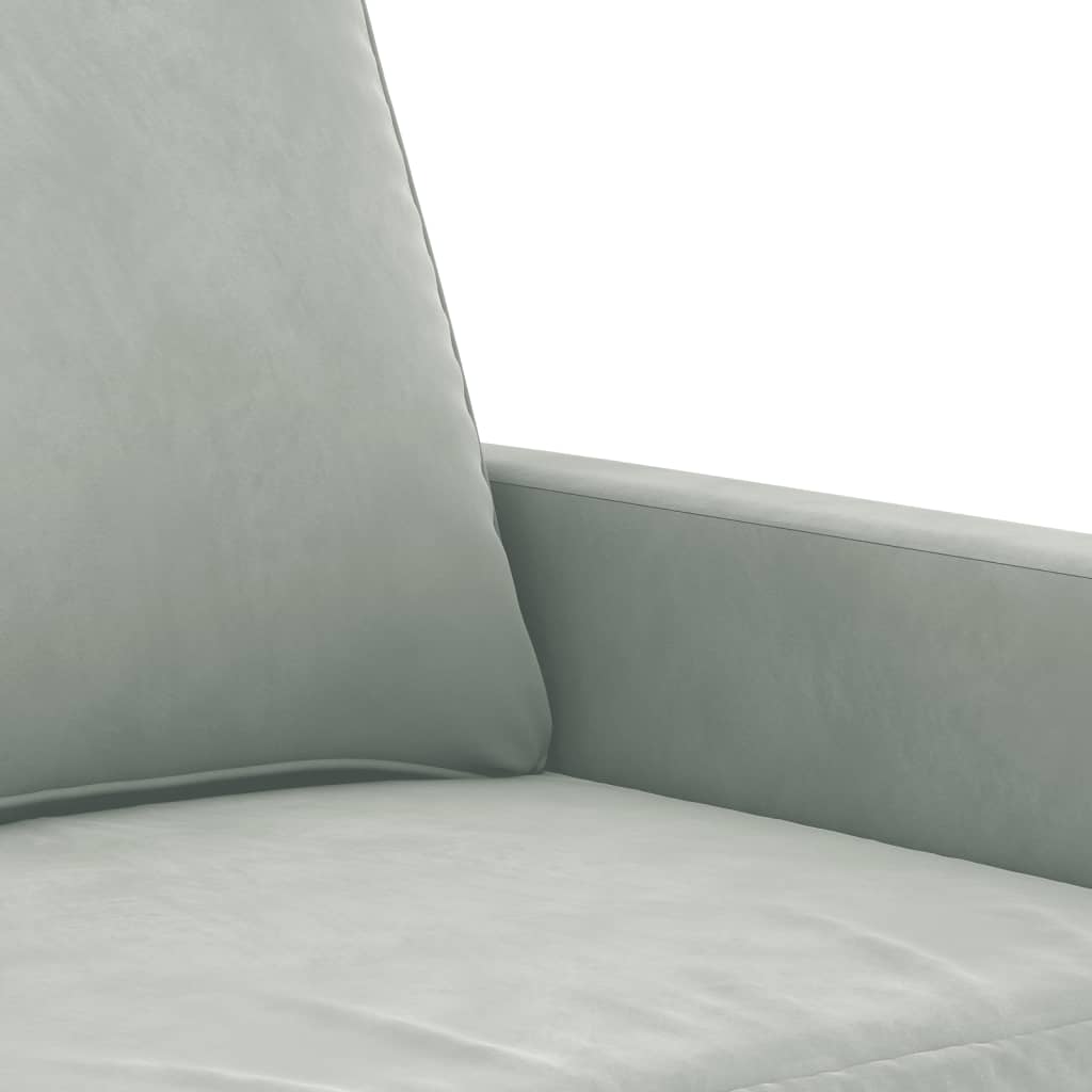 vidaXL 3-Seater Sofa Light Gray 70.9" Velvet