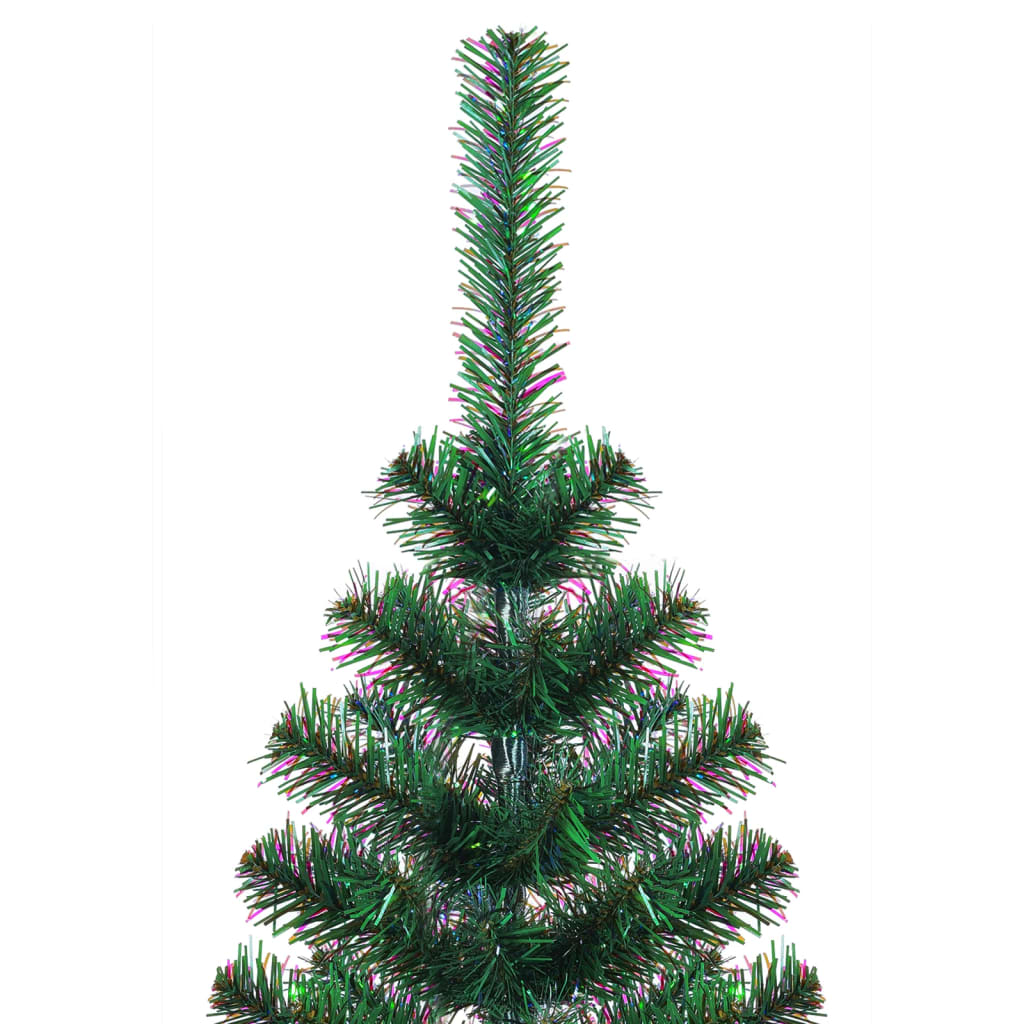 vidaXL Artificial Christmas Tree with Iridescent Tips Green 7 ft PVC