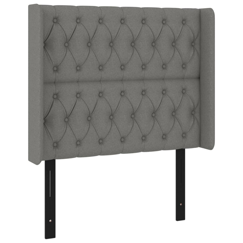 vidaXL LED Headboard Dark Gray 40.6"x6.3"x46.5"/50.4" Fabric