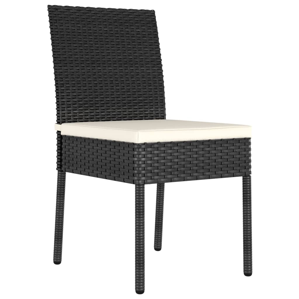 vidaXL 7 Piece Patio Dining Set Poly Rattan Black