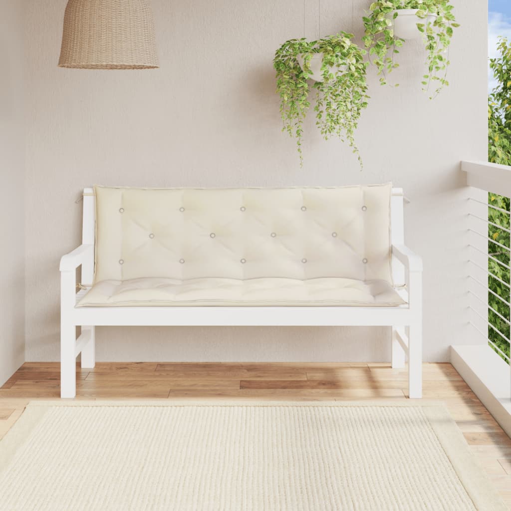 vidaXL Garden Bench Cushion Cream White 59.1"x(19.7"+19.7")x2.8" Oxford Fabric