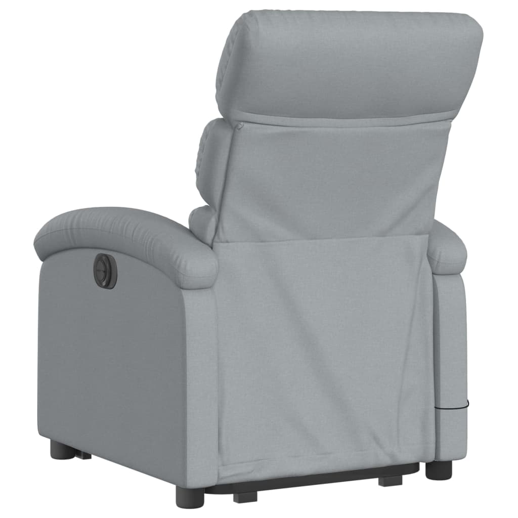 vidaXL Stand up Massage Recliner Chair Light Gray Fabric