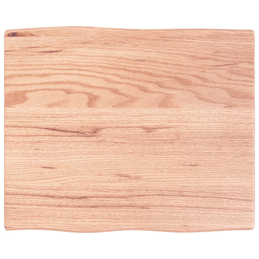 vidaXL Table Top Light Brown 23.6"x19.7"x0.8" Treated Solid Wood Oak Live Edge