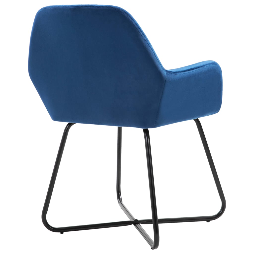 vidaXL Dining Chairs 4 pcs Blue Velvet