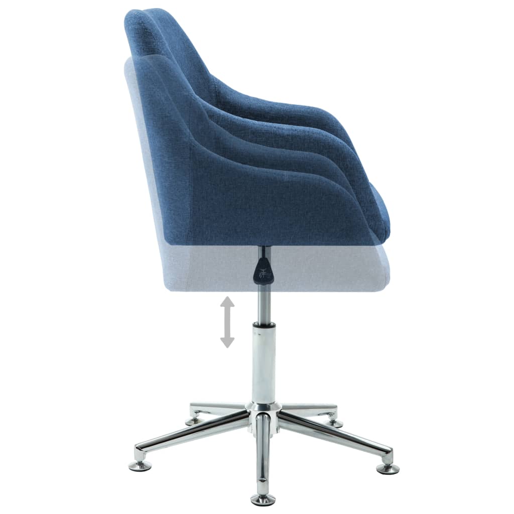 vidaXL Swivel Office Chair Blue Fabric