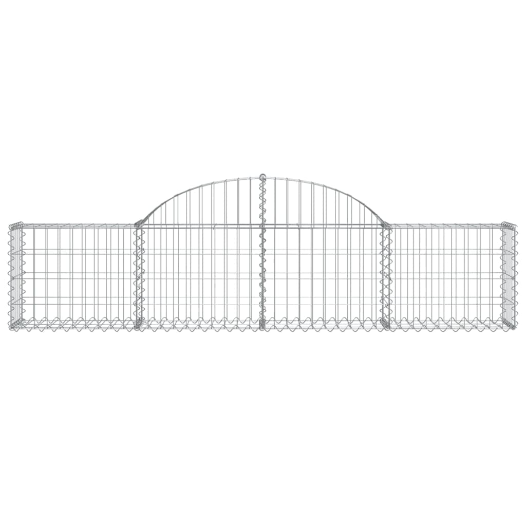 vidaXL Arched Gabion Baskets 4 pcs 78.7"x11.8"x15.7"/23.6" Galvanized Iron