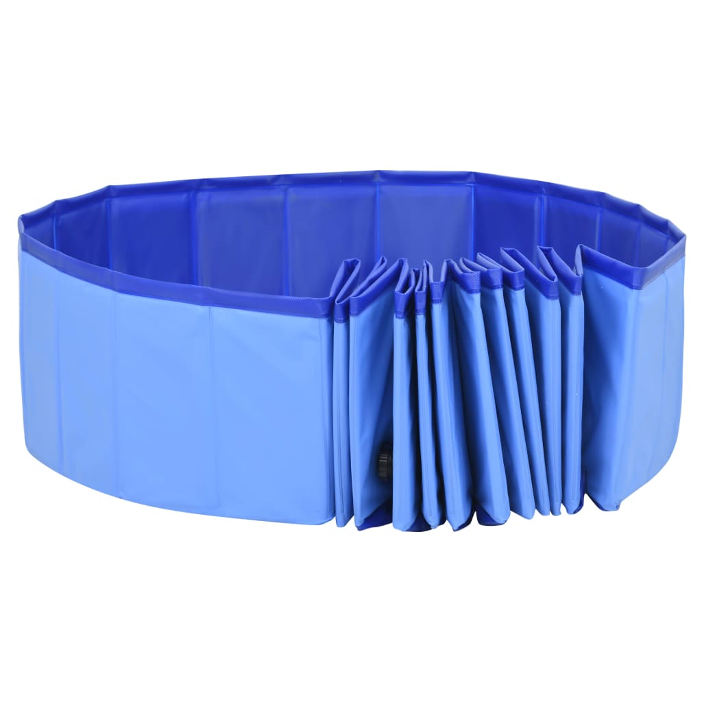 vidaXL Foldable Dog Swimming Pool Blue 78.7"x11.8" PVC