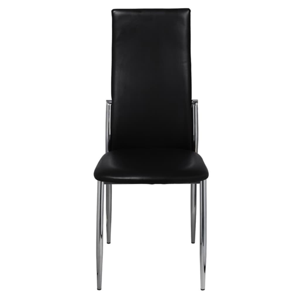 vidaXL Dining Chairs 6 pcs Black Faux Leather