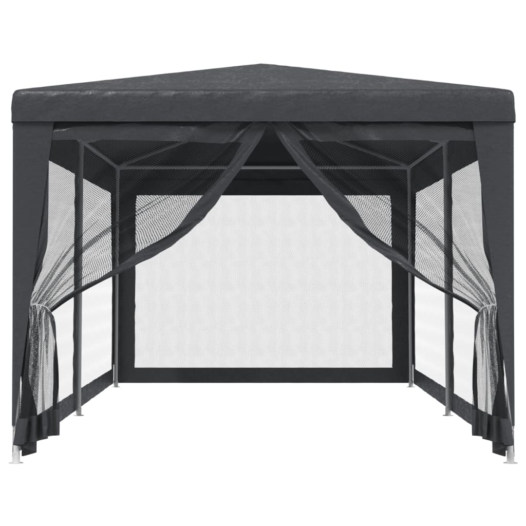 vidaXL Party Tent with 6 Mesh Sidewalls Anthracite 9.8'x19.7' HDPE