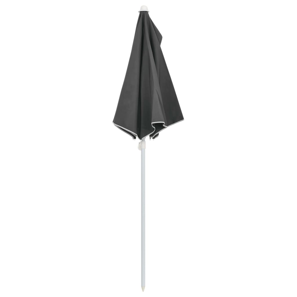 vidaXL Garden Half Parasol with Pole 70.9"x35.4" Anthracite