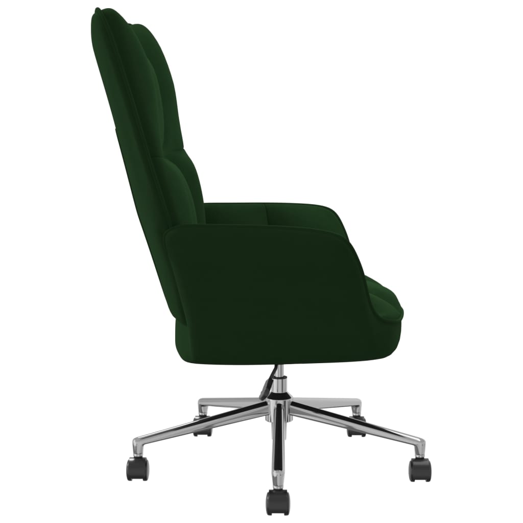 vidaXL Relaxing Chair Dark Green Velvet