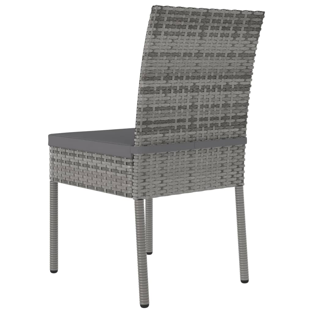 vidaXL 7 Piece Patio Dining Set Poly Rattan Gray