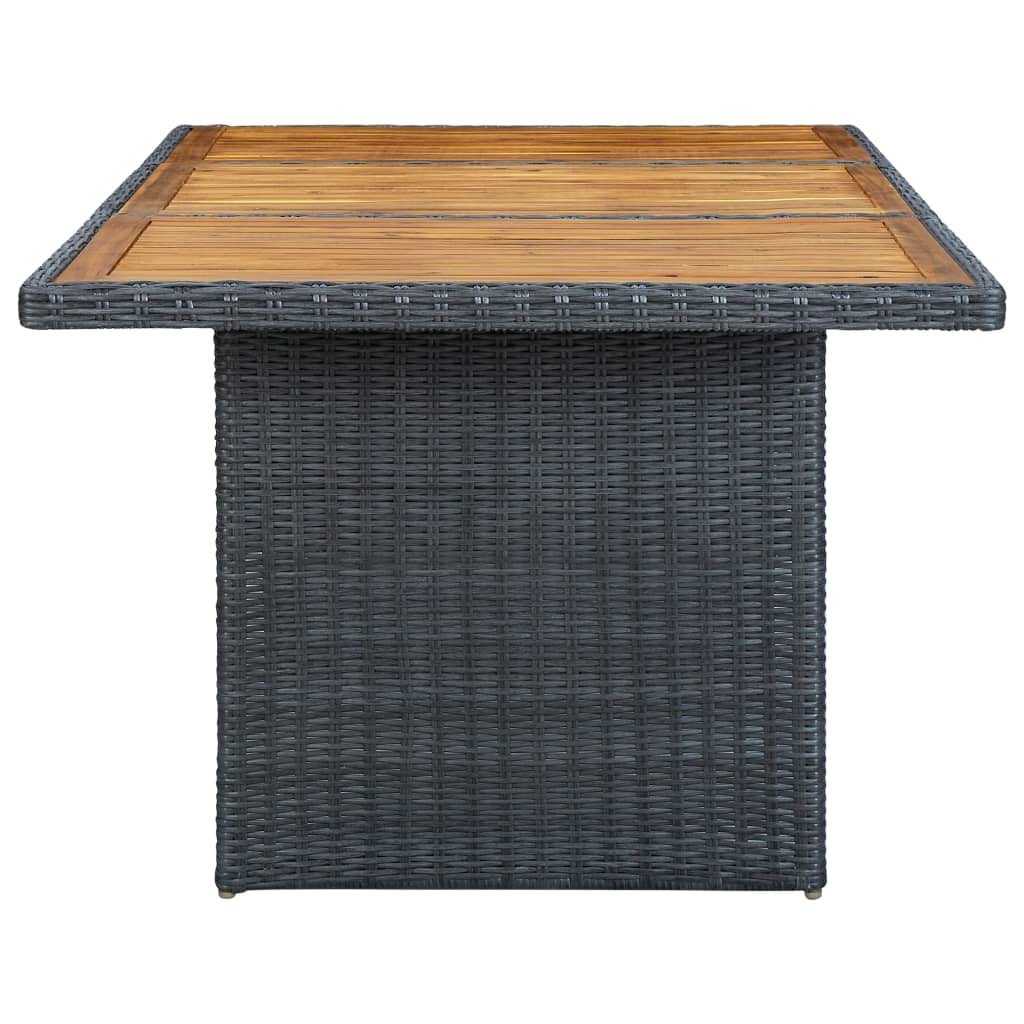 vidaXL 9 Piece Patio Dining Set with Cushions Poly Rattan Dark Gray