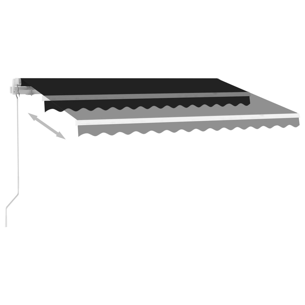 vidaXL Freestanding Manual Retractable Awning 118.1"x98.4" Anthracite