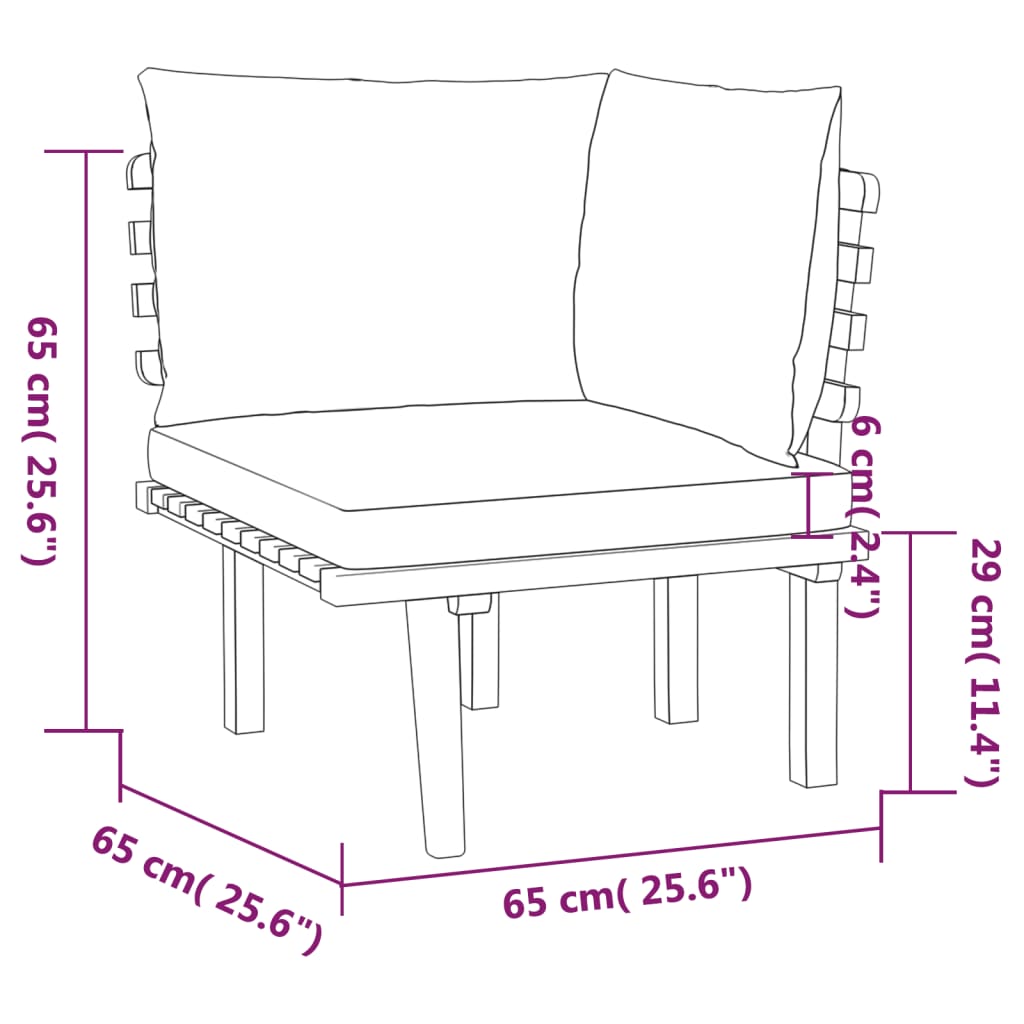 vidaXL 7 Piece Patio Lounge Set with Cushions Solid Acacia Wood