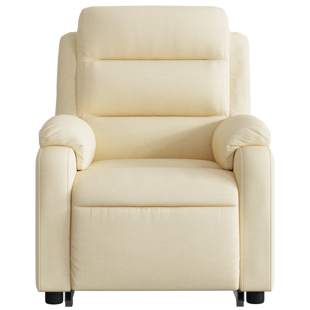 vidaXL Stand up Massage Recliner Chair Cream Fabric