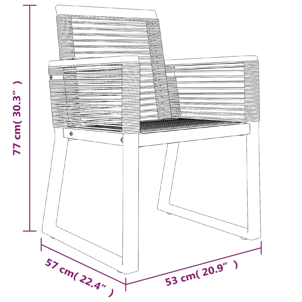 vidaXL 7 Piece Patio Dining Set Black PVC Rattan