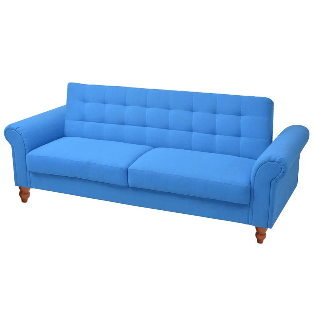 vidaXL Convertible Sofa Bed Fabric Blue