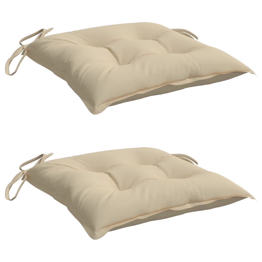 vidaXL Chair Cushions 2 pcs Beige 15.7"x15.7"x2.8" Oxford Fabric