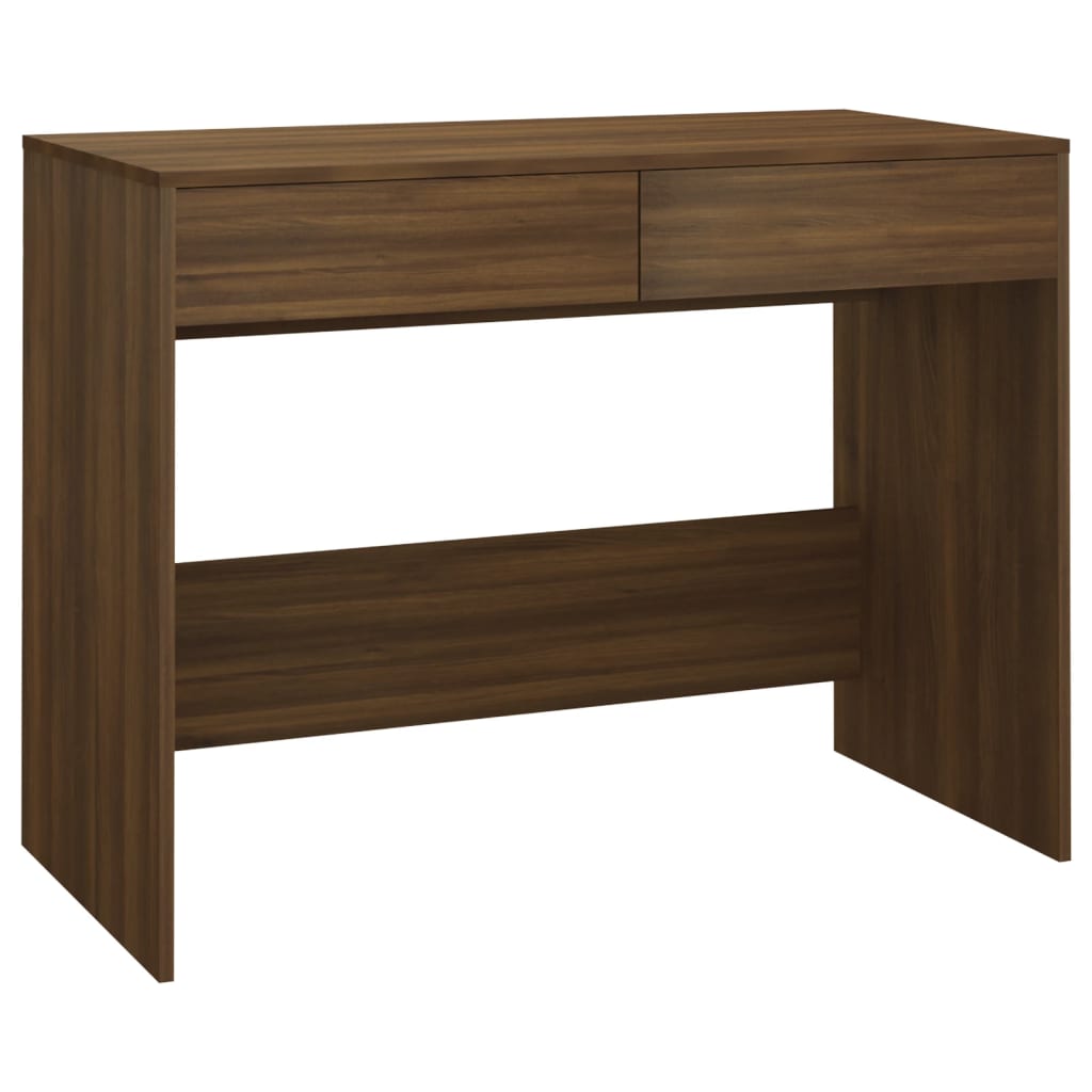 vidaXL Desk Brown Oak 39.8"x19.7"x30.1" Engineered Wood