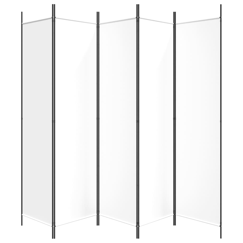 vidaXL 5-Panel Room Divider White 98.4"x78.7" Fabric