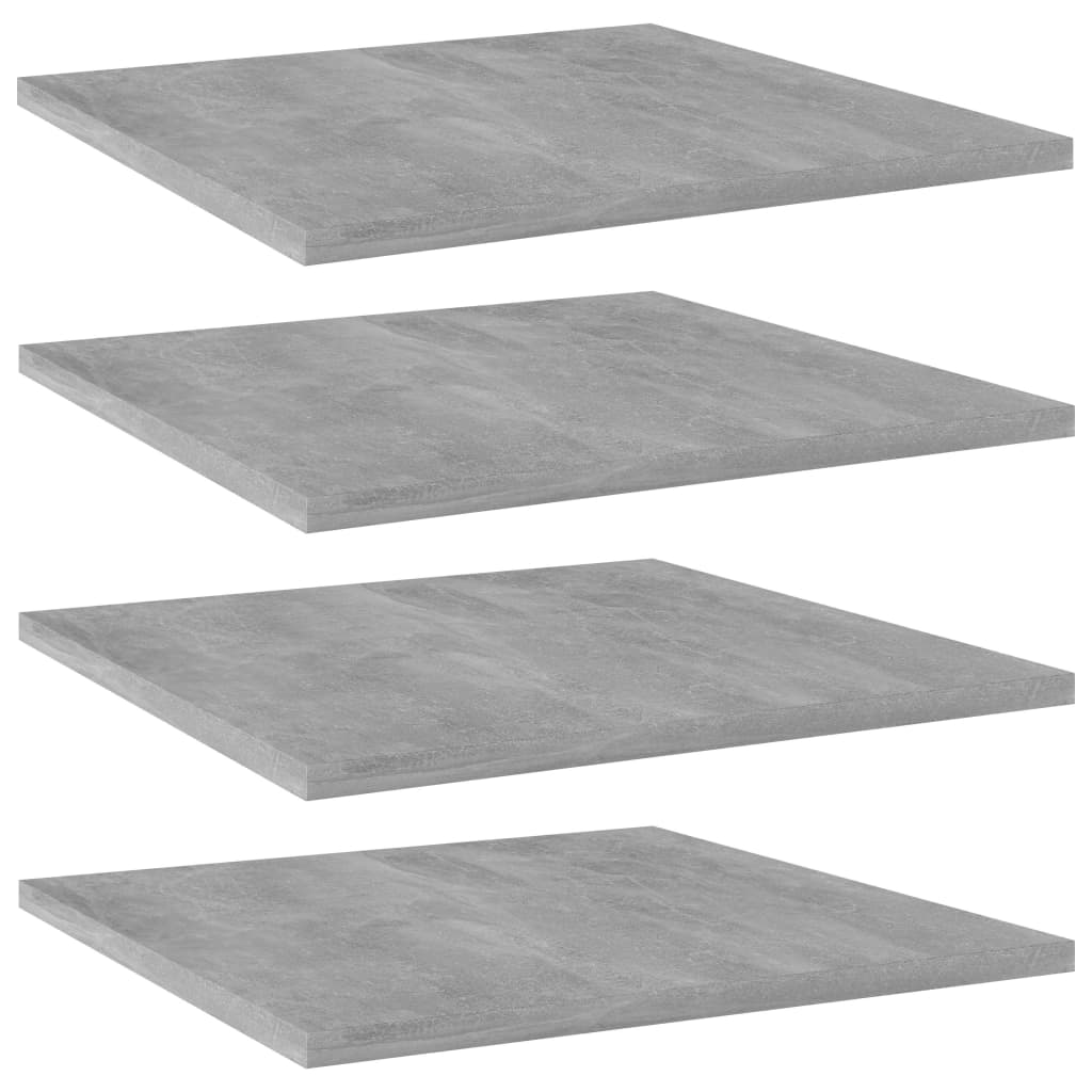 vidaXL Bookshelf Boards 4 pcs Concrete Gray 15.7"x15.7"x0.6" Engineered Wood