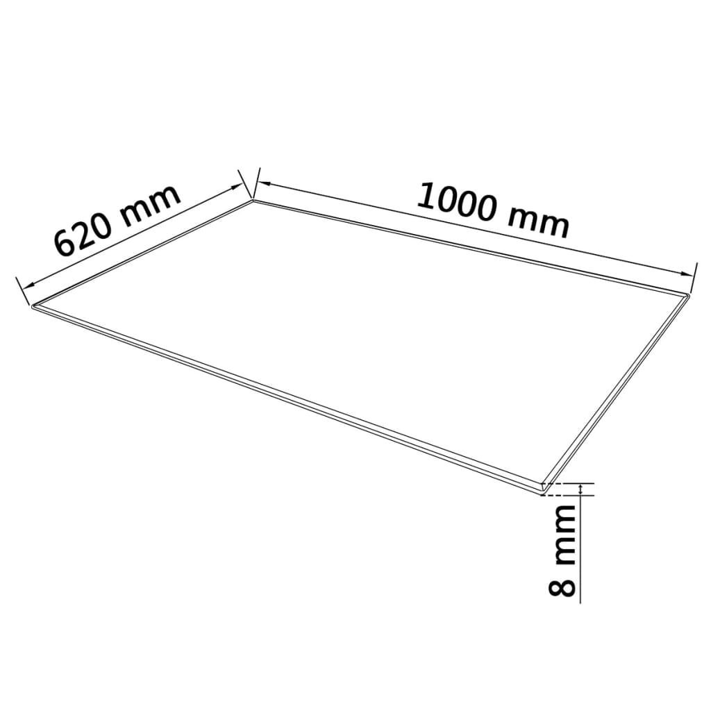 vidaXL Table Top Tempered Glass Rectangular 39.4"x24.4"