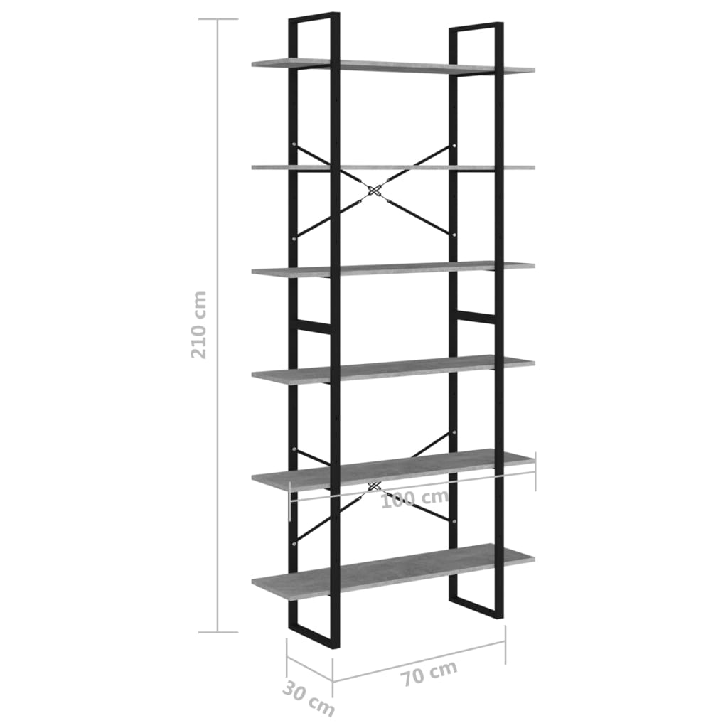 vidaXL High Cabinet Concrete Gray 39.4"x11.8"x82.7" Engineered Wood