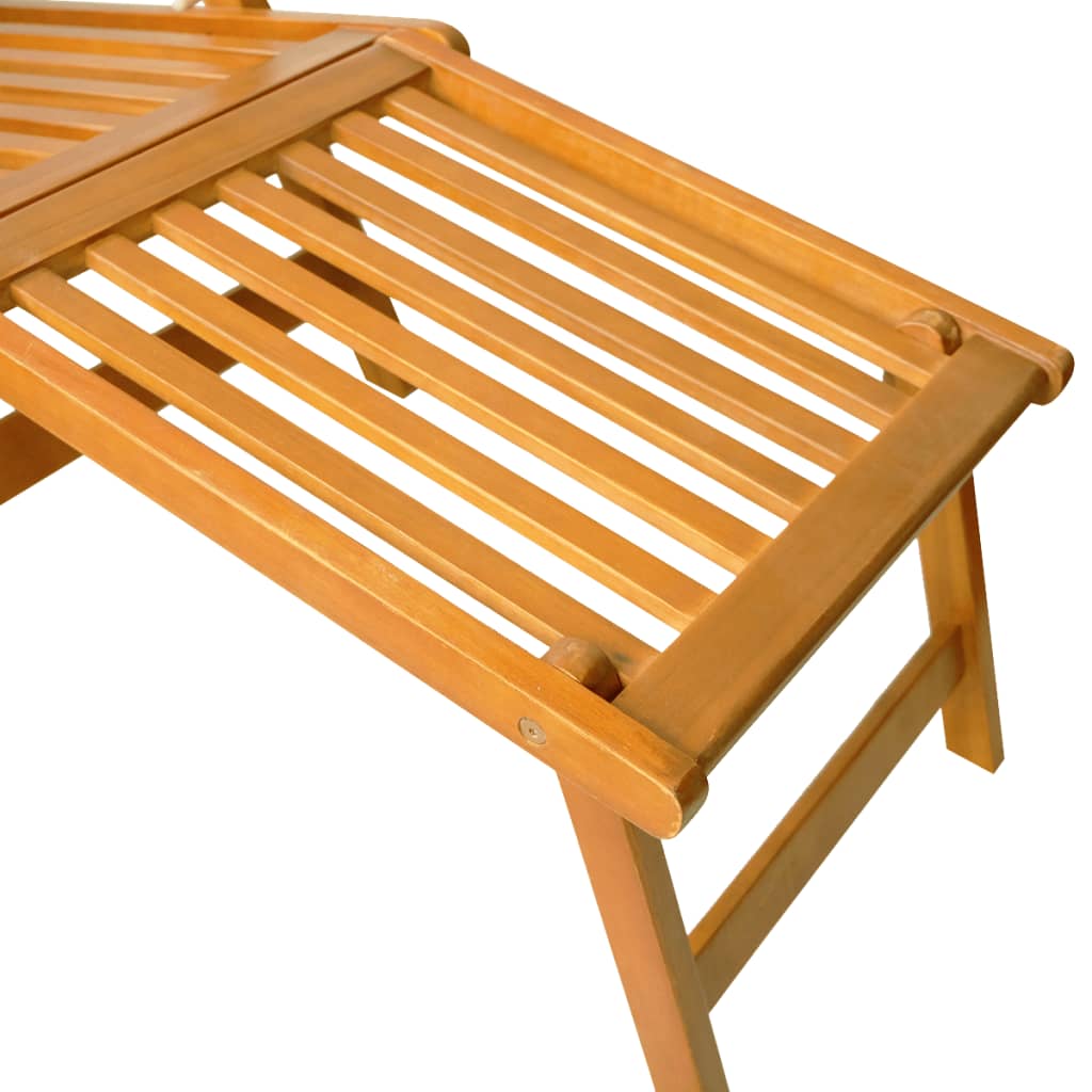 vidaXL Patio Deck Chairs with Footrests and Table Solid Wood Acacia