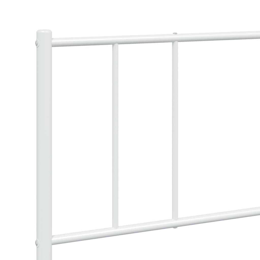 vidaXL Metal Bed Frame without Mattress with Footboard White 72"x83.9"