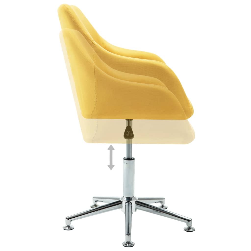 vidaXL Swivel Dining Chairs 2 pcs Yellow Fabric