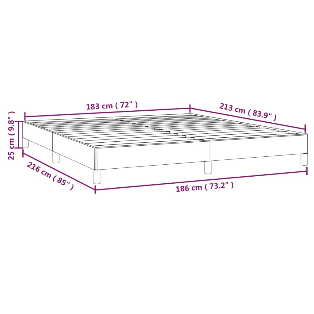 vidaXL Bed Frame without Mattress Black California King Faux Leather