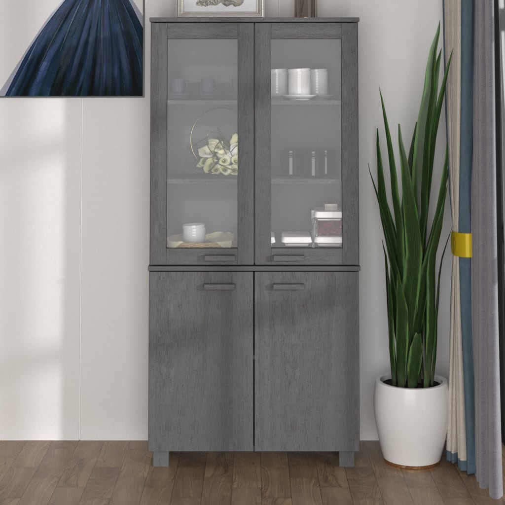 vidaXL Highboard HAMAR Solid Wood Pine Dark Gray