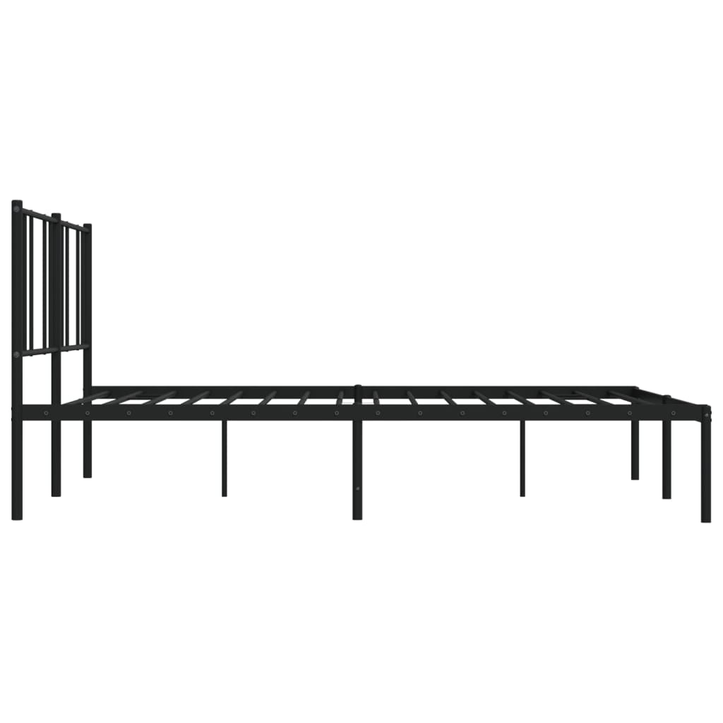 vidaXL Metal Bed Frame with Headboard Black 72"x83.9" California King