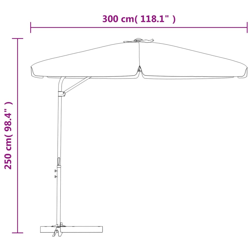 vidaXL Outdoor Parasol with Steel Pole 118.1" Green