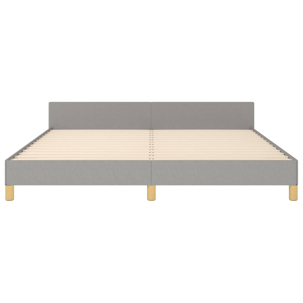 vidaXL Bed Frame with Headboard Light Gray 72"x83.9" California King Fabric