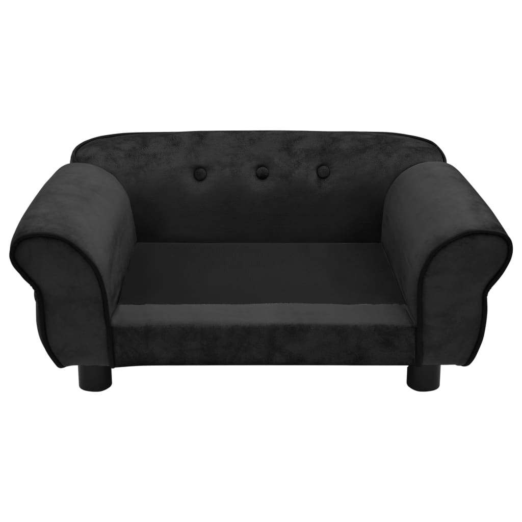 vidaXL Dog Sofa Black 28.3"x17.7"x11.8" Plush