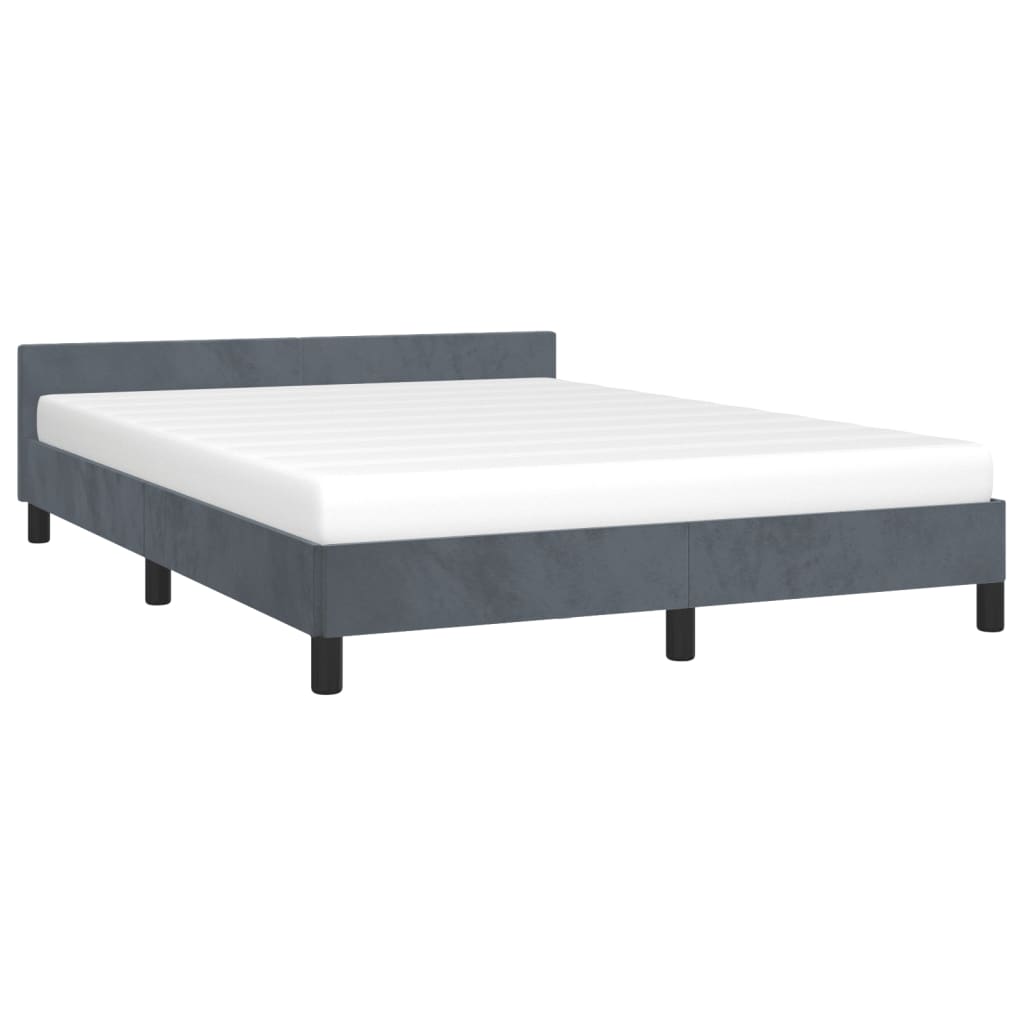 vidaXL Bed Frame without Mattress Dark Gray Queen Velvet