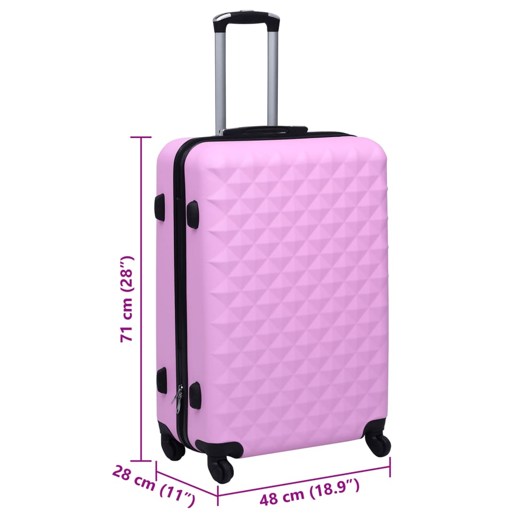 vidaXL Hardcase Trolley Pink ABS