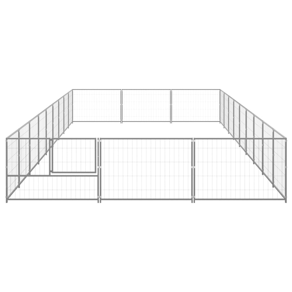 vidaXL Dog Kennel Silver 290.6 ft² Steel