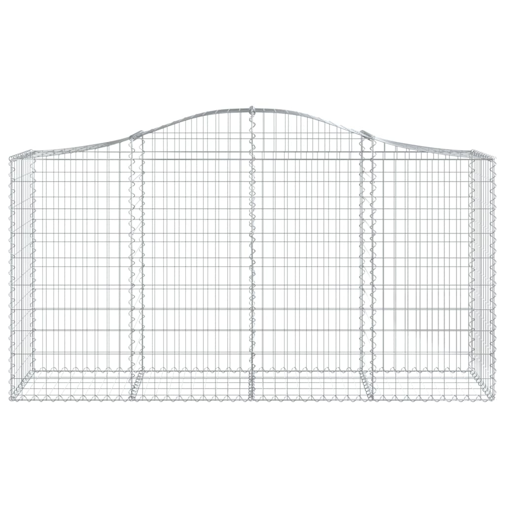 vidaXL Arched Gabion Baskets 15 pcs 78.7"x19.7"x39.4"/47.2" Galvanized Iron