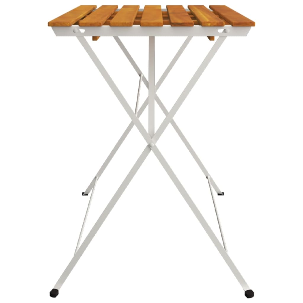 vidaXL Folding Bistro Table 39.4"x21.3"x28" Solid Wood Acacia and Steel