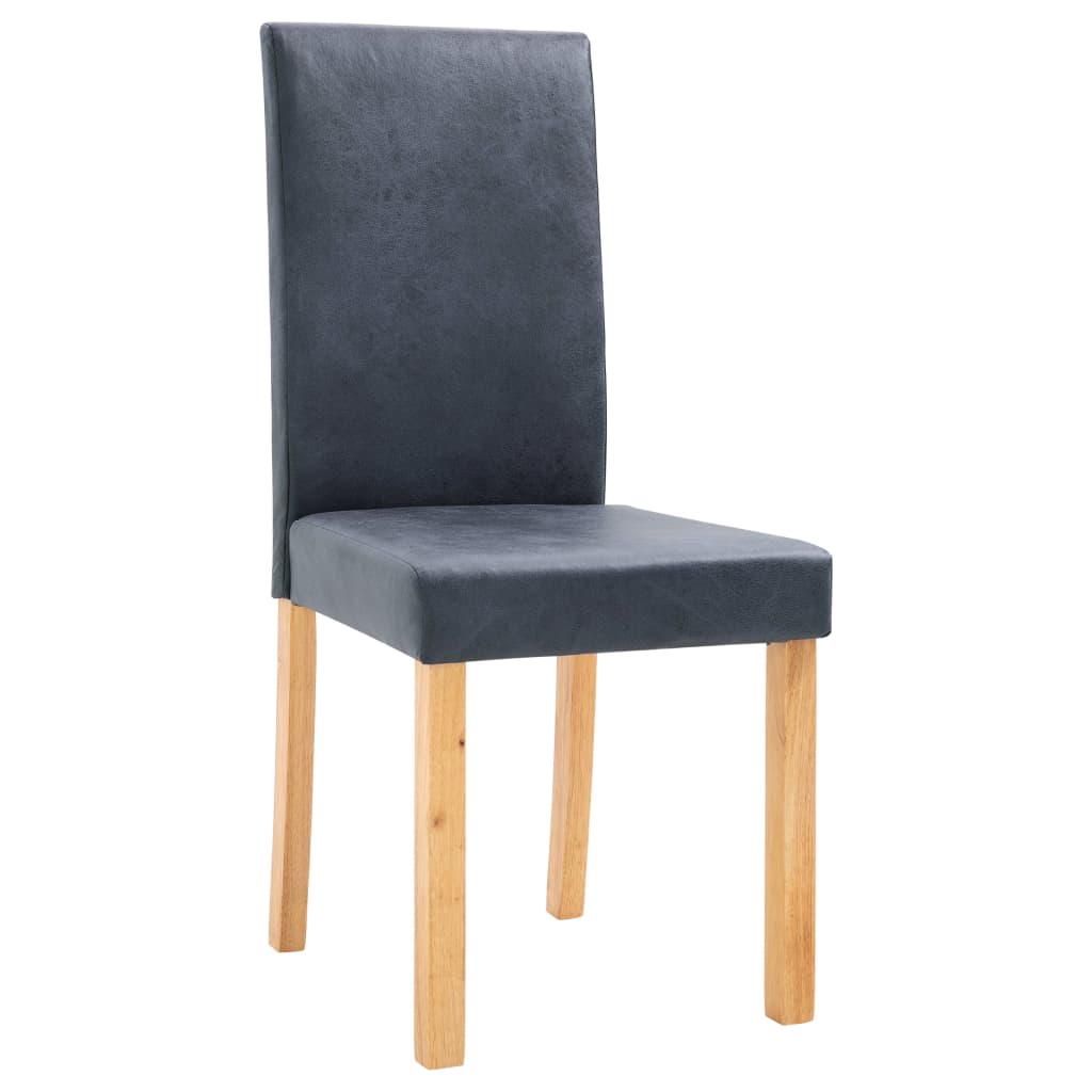 vidaXL Dining Chairs 4 pcs Gray Faux Suede Leather