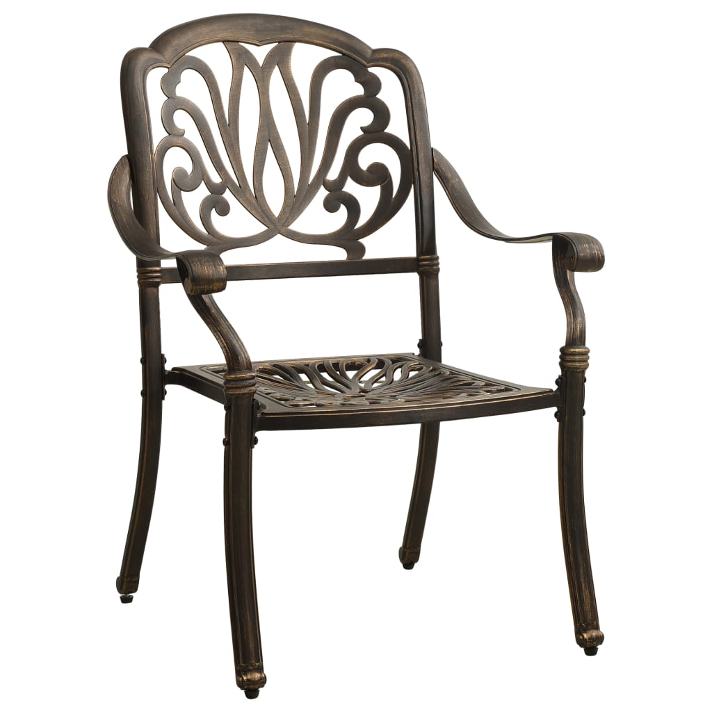 vidaXL 5 Piece Bistro Set Cast Aluminum Bronze