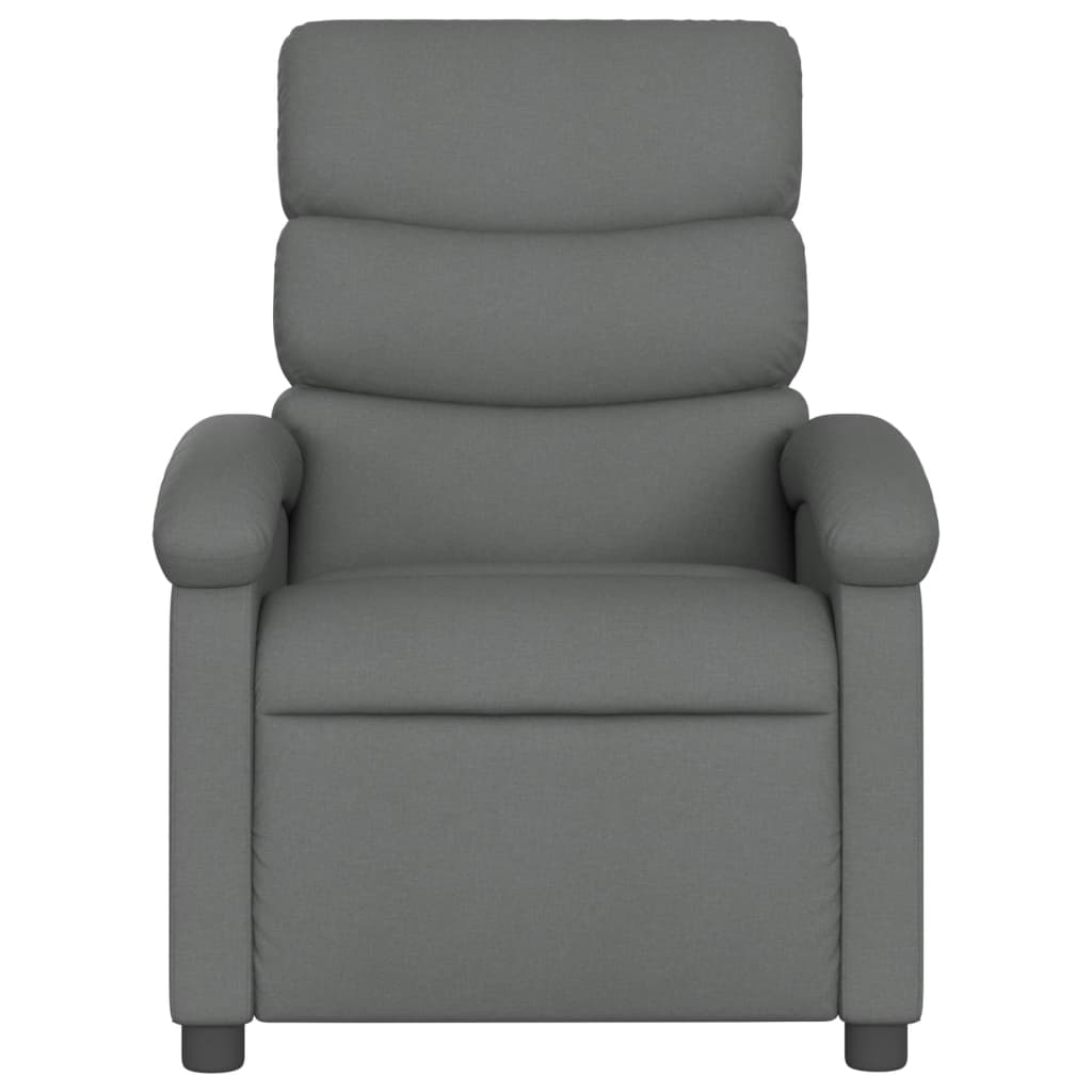 vidaXL Recliner Chair Dark Gray Fabric