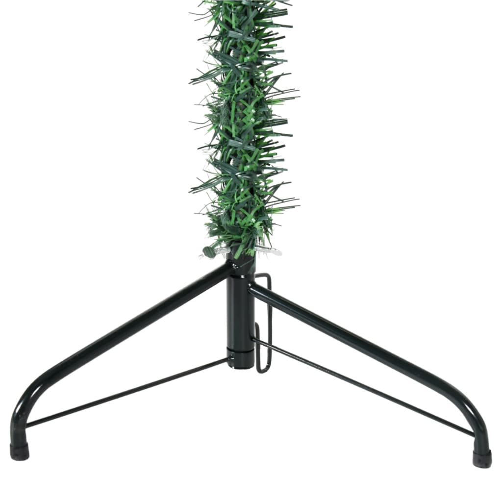 vidaXL Slim Artificial Half Christmas Tree with Stand Green 5 ft