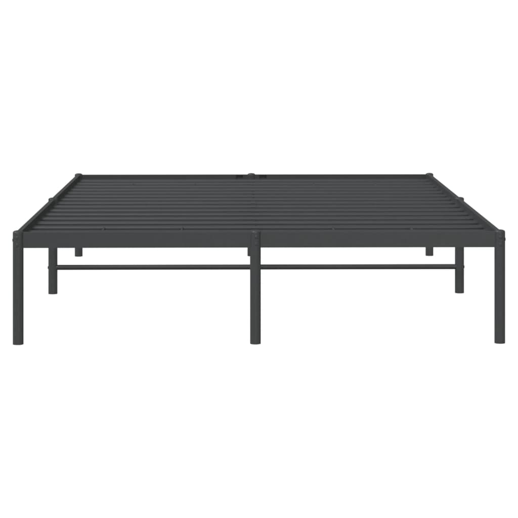 vidaXL Metal Bed Frame without Mattress Black 59.1"x78.7"